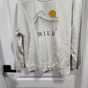 Cream Graphic Sweatshirt with Sun Design
